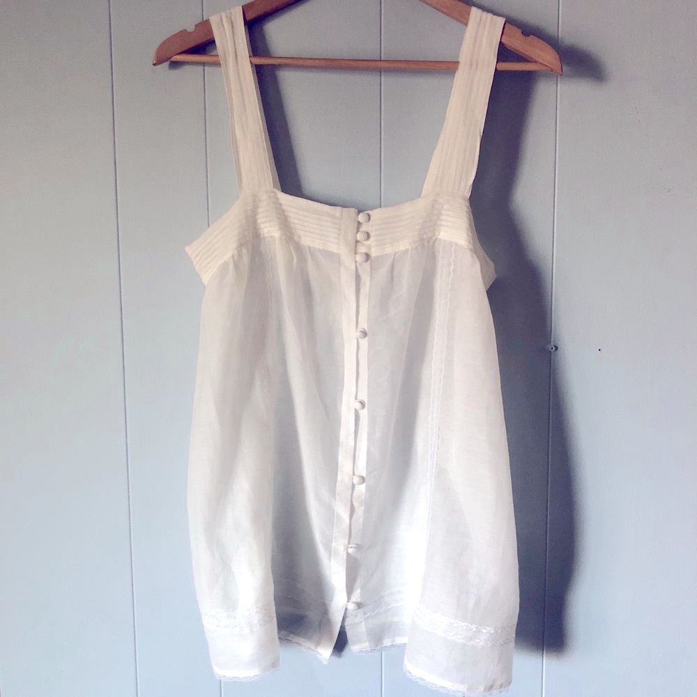 EUC Joie Silk Babydoll Sleeveless Blouse Sz Med